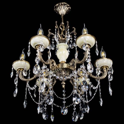 Люстра бронзовая Оникс белый №6/1 лучик в Симферополе Гусь Хрустальный