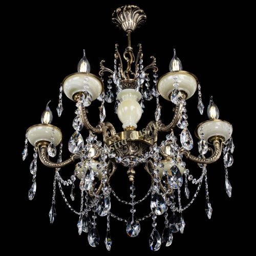 Люстра бронзовая Оникс белый №6/1 лучик в Симферополе Гусь Хрустальный