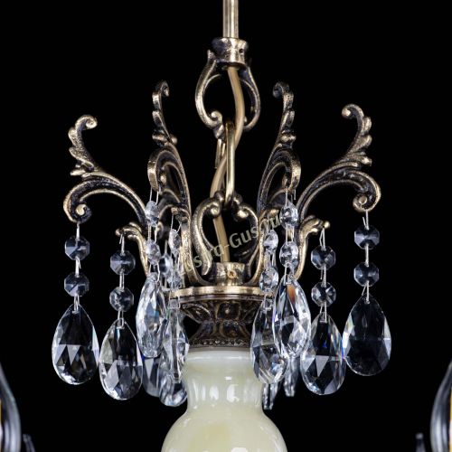 Люстра бронзовая Оникс белый №6/1 шар в Симферополе Гусь Хрустальный