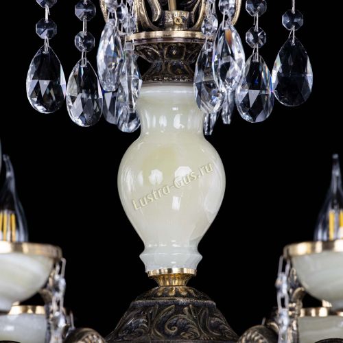 Люстра бронзовая Оникс белый №6/1 шар в Симферополе Гусь Хрустальный