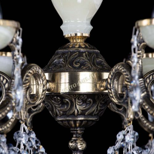 Люстра бронзовая Оникс белый №6/1 шар в Симферополе Гусь Хрустальный