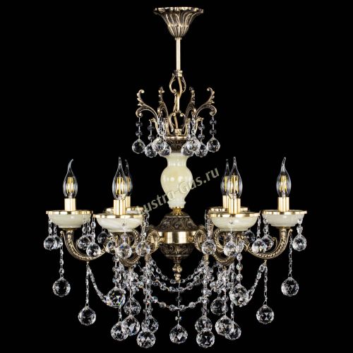 Люстра бронзовая Оникс белый №6/1 шар в Симферополе Гусь Хрустальный