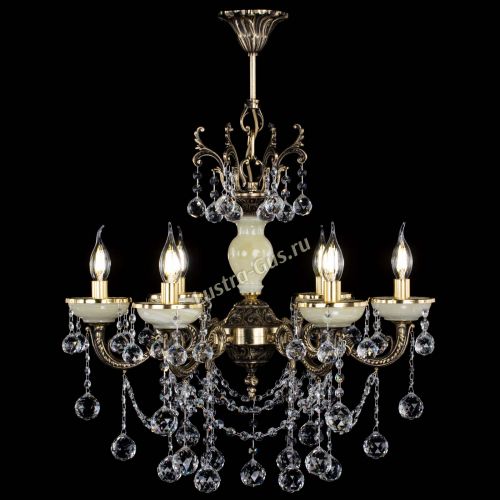 Люстра бронзовая Оникс белый №6/1 шар в Симферополе Гусь Хрустальный