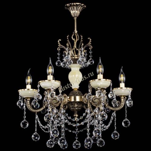 Люстра бронзовая Оникс белый №6/1 шар в Симферополе Гусь Хрустальный