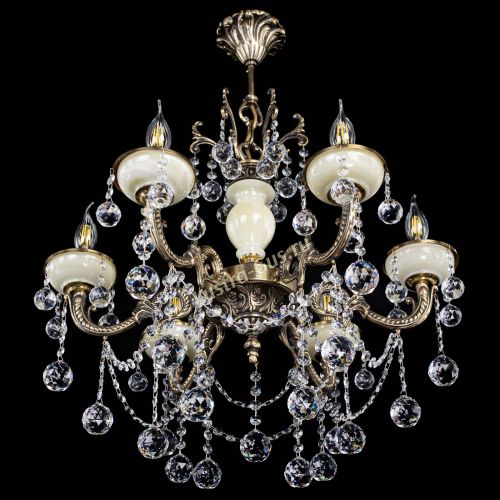 Люстра бронзовая Оникс белый №6/1 шар в Симферополе Гусь Хрустальный