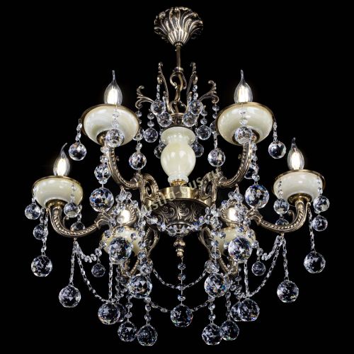 Люстра бронзовая Оникс белый №6/1 шар в Симферополе Гусь Хрустальный