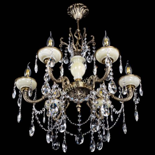 Люстра бронзовая Оникс белый №6/1 журавлик в Симферополе Гусь Хрустальный