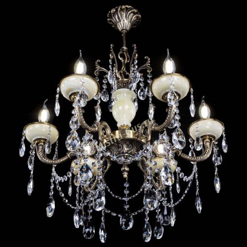 Люстра бронзовая Оникс белый №6/1 журавлик в Симферополе Гусь Хрустальный