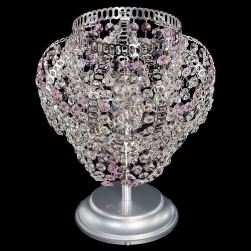 Настольная лампа Альфа №1 розовая в Симферополе Гусь Хрустальный