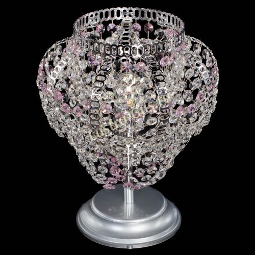 Настольная лампа Альфа №1 розовая в Симферополе Гусь Хрустальный