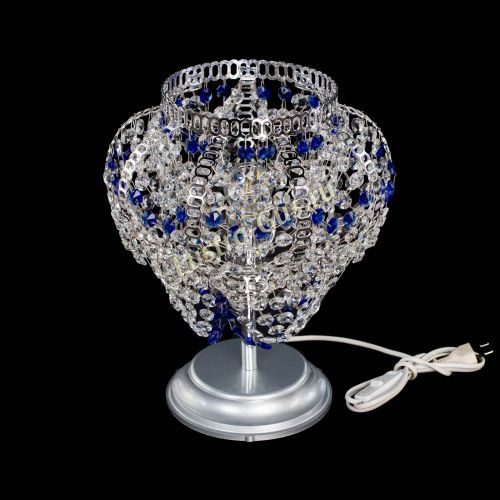 Настольная лампа Альфа №1 синяя в Симферополе Гусь Хрустальный