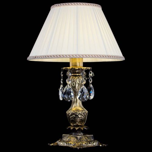 Бронзовая настольная лампа Антик №1 Баден с абажуром в Симферополе Гусь Хрустальный