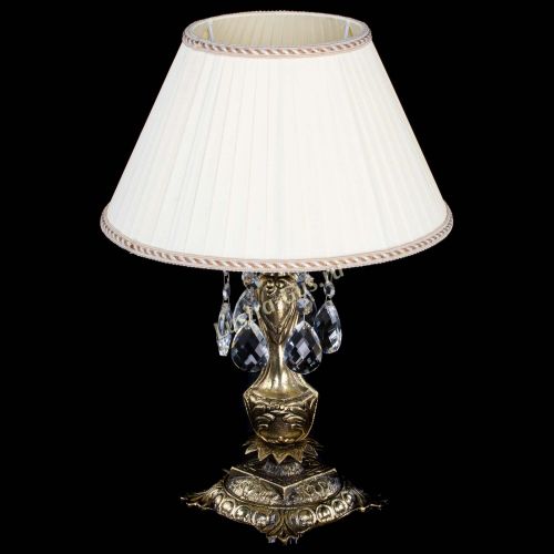 Бронзовая настольная лампа Антик №1 Баден с абажуром в Симферополе Гусь Хрустальный