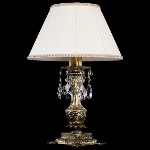 Бронзовая настольная лампа Антик №1 Лучик с абажуром в Симферополе Гусь Хрустальный