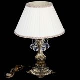 Бронзовая настольная лампа Антик №1 Шар  с абажуром в Симферополе