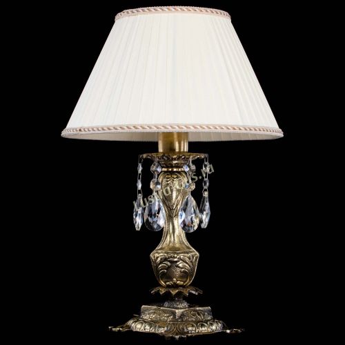 Бронзовая настольная лампа Антик №1 Журавлик с абажуром в Симферополе Гусь Хрустальный