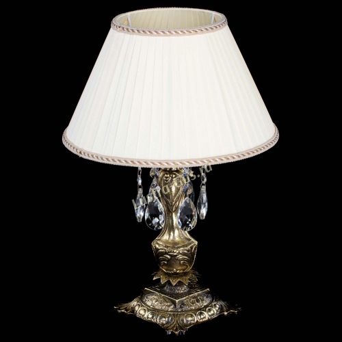 Бронзовая настольная лампа Антик №1 Журавлик с абажуром в Симферополе Гусь Хрустальный