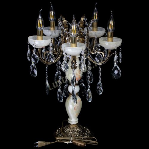 Настольная лампа Антик №5 с камнем в Симферополе Гусь Хрустальный