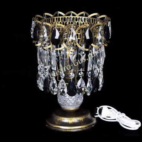 Настольная лампа Астра №1 под бронзу Черная в Симферополе Гусь Хрустальный