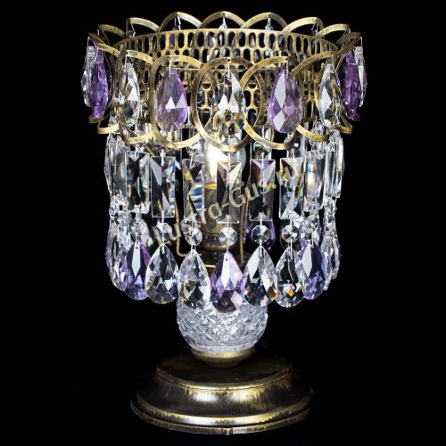 Настольная лампа Астра №1 под бронзу Фиолетовая в Симферополе Гусь Хрустальный