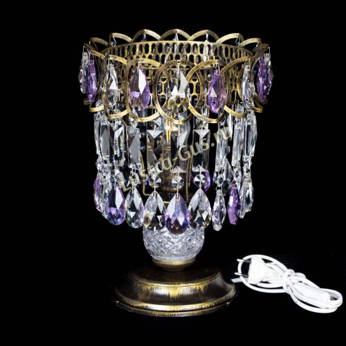 Настольная лампа Астра №1 под бронзу Фиолетовая в Симферополе Гусь Хрустальный