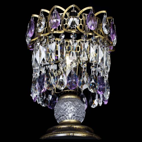 Настольная лампа Астра №1 под бронзу Фиолетовая в Симферополе Гусь Хрустальный