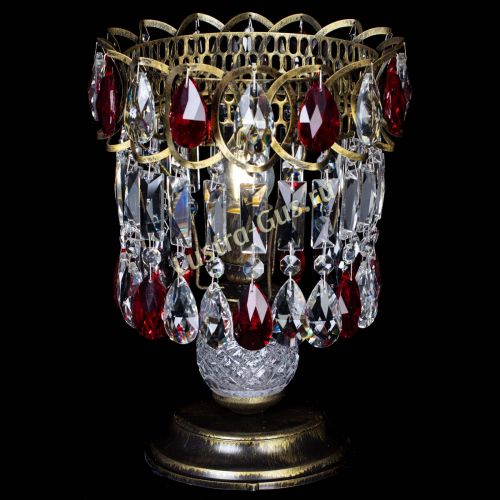 Настольная лампа Астра №1 под бронзу Красная в Симферополе Гусь Хрустальный