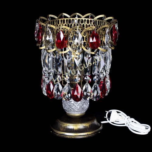 Настольная лампа Астра №1 под бронзу Красная в Симферополе Гусь Хрустальный