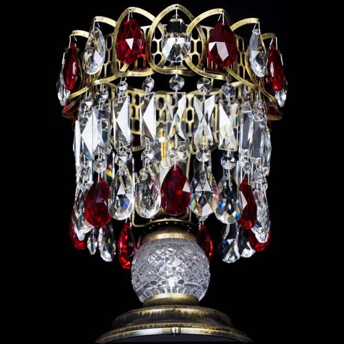 Настольная лампа Астра №1 под бронзу Красная в Симферополе Гусь Хрустальный