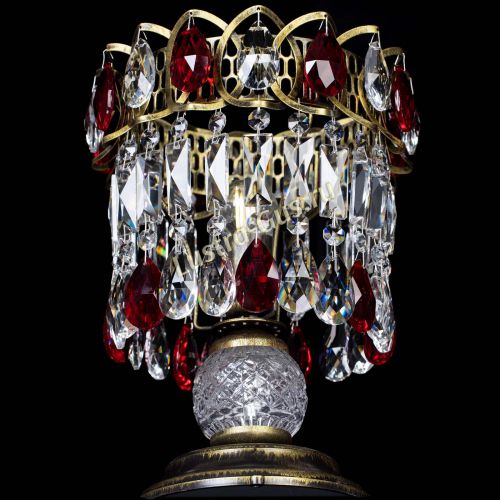 Настольная лампа Астра №1 под бронзу Красная в Симферополе Гусь Хрустальный