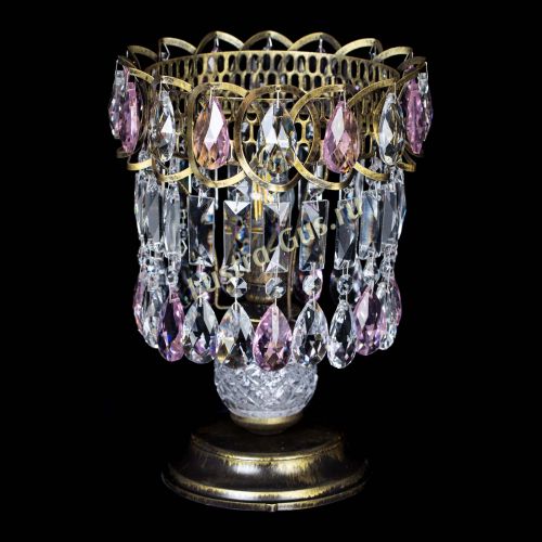 Настольная лампа Астра №1 под бронзу Розовая в Симферополе Гусь Хрустальный