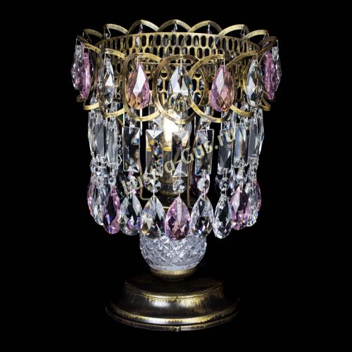 Настольная лампа Астра №1 под бронзу Розовая в Симферополе Гусь Хрустальный