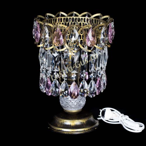 Настольная лампа Астра №1 под бронзу Розовая в Симферополе Гусь Хрустальный