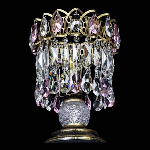 Настольная лампа Астра №1 под бронзу Розовая в Симферополе Гусь Хрустальный