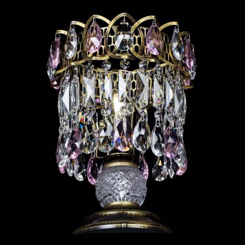 Настольная лампа Астра №1 под бронзу Розовая в Симферополе Гусь Хрустальный