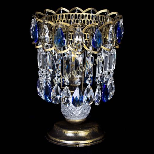 Настольная лампа Астра №1 под бронзу Синяя в Симферополе Гусь Хрустальный