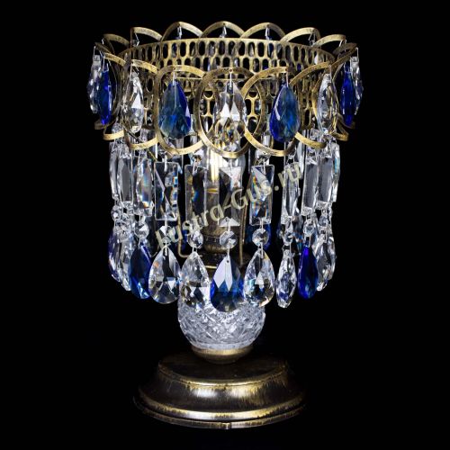 Настольная лампа Астра №1 под бронзу Синяя в Симферополе Гусь Хрустальный