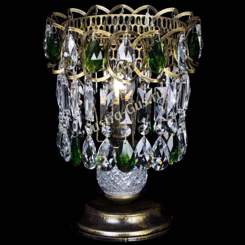 Настольная лампа Астра №1 под бронзу Зеленая в Симферополе Гусь Хрустальный