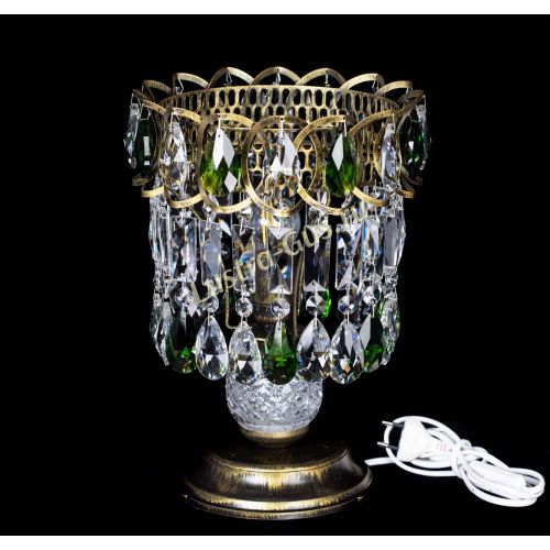 Настольная лампа Астра №1 под бронзу Зеленая в Симферополе Гусь Хрустальный