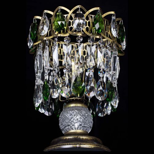 Настольная лампа Астра №1 под бронзу Зеленая в Симферополе Гусь Хрустальный