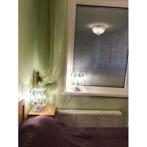 Настольная лампа Астра №1 зеленая в Симферополе Гусь Хрустальный