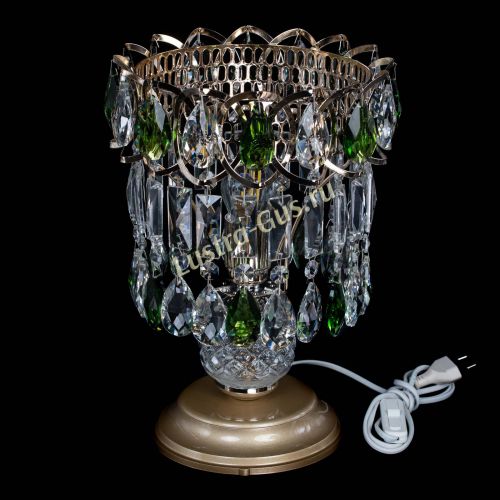 Настольная лампа Астра №1 зеленая в Симферополе Гусь Хрустальный