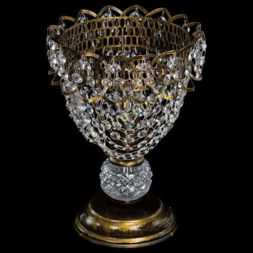 Настольная лампа Астра ажур №1 под бронзу в Симферополе Гусь Хрустальный