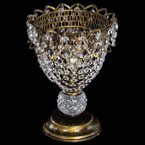 Настольная лампа Астра ажур №1 под бронзу в Симферополе Гусь Хрустальный