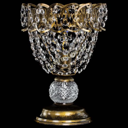 Настольная лампа Астра ажур №1 под бронзу Черная в Симферополе Гусь Хрустальный