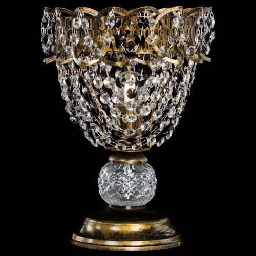 Настольная лампа Астра ажур №1 под бронзу Черная в Симферополе Гусь Хрустальный