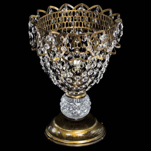 Настольная лампа Астра ажур №1 под бронзу Черная в Симферополе Гусь Хрустальный