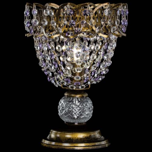 Настольная лампа Астра ажур №1 под бронзу Фиолетовая в Симферополе Гусь Хрустальный