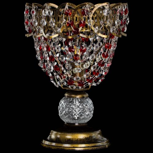 Настольная лампа Астра ажур №1 под бронзу Красная в Симферополе Гусь Хрустальный