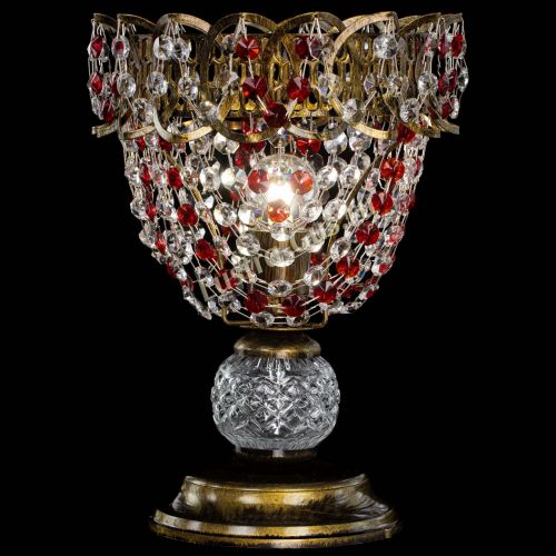 Настольная лампа Астра ажур №1 под бронзу Красная в Симферополе Гусь Хрустальный